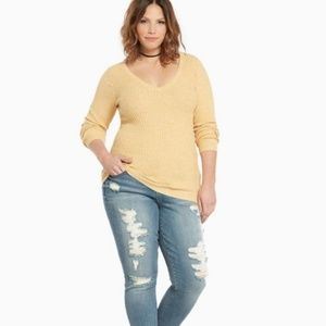 Torrid Yellow Ribbed Sweater